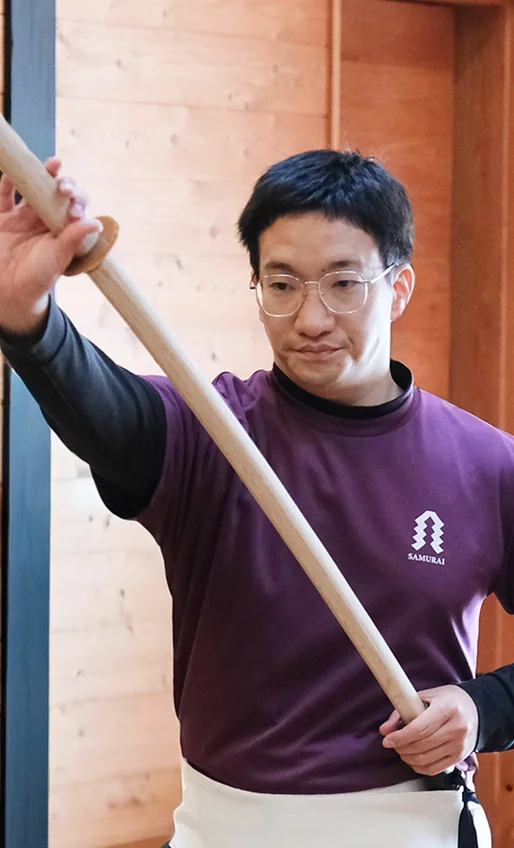 木刀を構える参加者